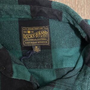 Lucky Brand Green and Black Plaid Shirt